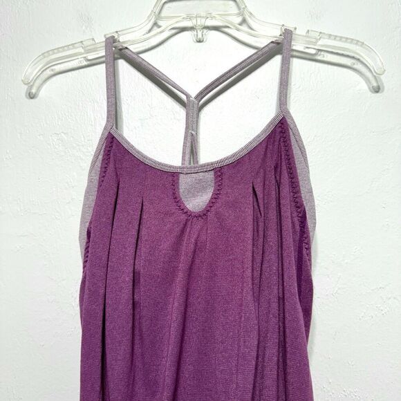 Lululemon Let It Loose Tank Top Cutout Workout Top Built In Bra Purple size 6 - Picture 3 of 12